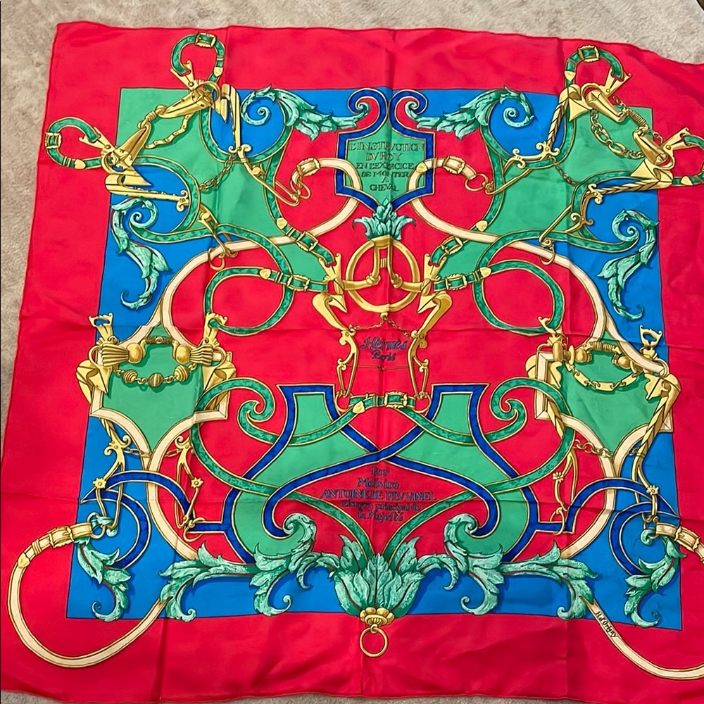 Hermes Silk scarf 35x34 inches preowned